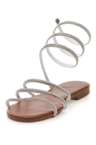 Sandali Alla Schiava Bianchi con Glitter THE FIRST CHIC PRE9300