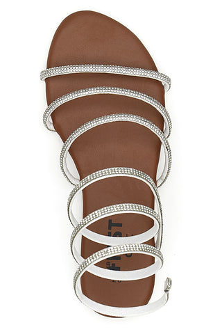 Sandali Alla Schiava Bianchi con Glitter THE FIRST CHIC PRE9300