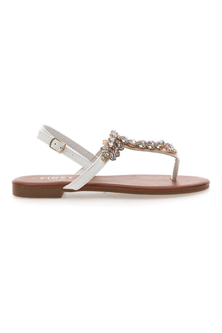 Sandali Bianchi con Strass The First Chic PRE3008