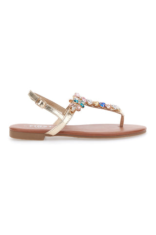 Sandali Oro con Strass The First Chic PRE3008