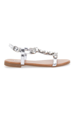 Sandali gioiello argento con maxi strass The First Chic PREA483