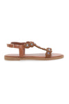 Braune niedrige Sandalen mit Webdetail The First Chic PREA752
