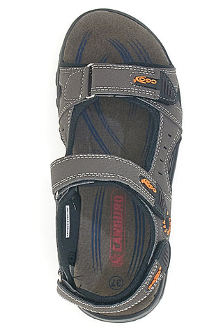 Sandali marroni con strappi regolabili Canguro CA1002 da donna