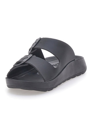 Ciabatte nere con doppia fibbia INBLU 12 AG