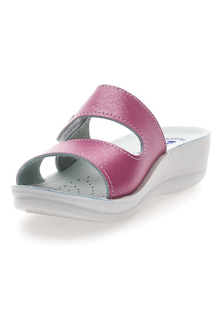 Rosa Hausschuhe mit doppelt verstellbarem Band und anatomischer Innensohle INBLU 63VR