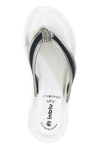 Schwarze Flip-Flops mit gepolstertem Riemen Inblu 14DD