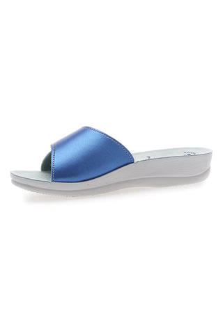 Ciabatte Con Fascia Regolabile in Velcro Jeans e Bianca INBLU 61 VR