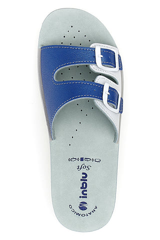 Ciabatte Jeans e Bianche con Sottopiede in Pelle INBLU' 62 VR