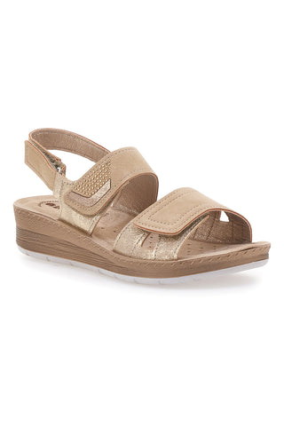Blaue Sandalen mit Klettverschluss und Lederinnensohle INBLU 61 FC