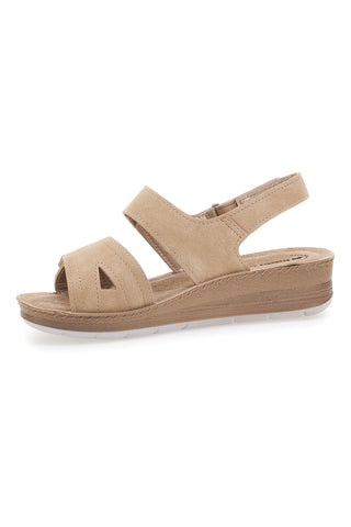 Blaue Sandalen mit Klettverschluss und Lederinnensohle INBLU 61 FC