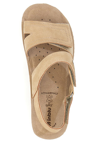 Blaue Sandalen mit Klettverschluss und Lederinnensohle INBLU 61 FC