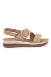 Sandali beige con cinturino comfort e zeppa leggera Inblu 21FT