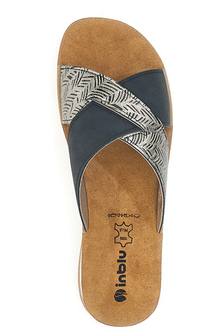 INBLU 18 FT Schwarze Hausschuhe mit gekreuztem Band