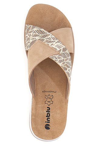 Ciabatte sabbia con fasce incrociate e plantare comfort Inblu 18FT