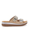 Ciabatte beige con fantasia e doppia fibbia INBLU 19 TF da donna | Pittarello