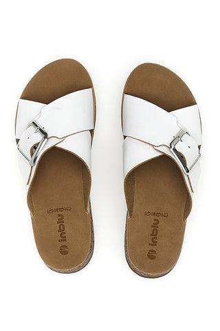 INBLU 42 PK Schwarze Plateau-Hausschuhe mit überkreuzten Riemen