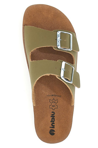 Ciabatte Verde con Doppia Fibbia e Punta Aperta INBLU 42 CP