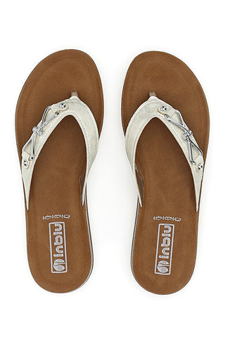 Infradito Bianche con Fibbia Dorata Decorativa INBLU 12 ZO