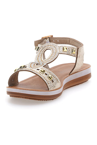 Sandali Platino Con Cinturino e Borchie INBLU 10 ZO