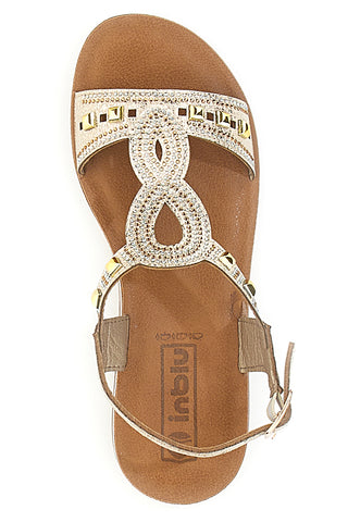 Sandali Platino Con Cinturino e Borchie INBLU 10 ZO