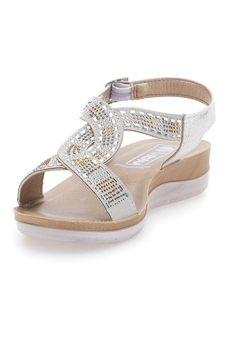 Sandali bianchi con strass comfort INBLU 43BV