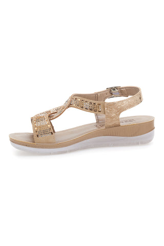 Sandali dorati con strass comfort INBLU 43BV