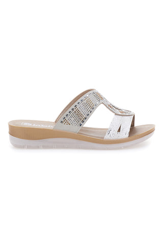 Ciabatte bianche con strass INBLU 42BV