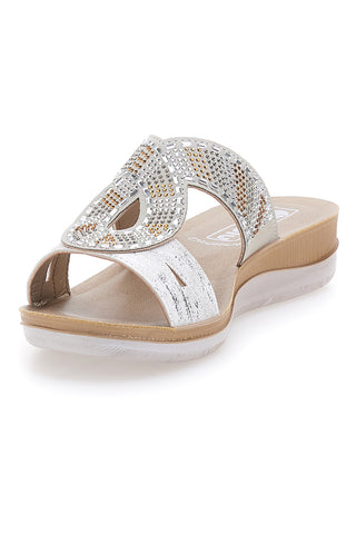 Weiße Hausschuhe mit Strasssteinen INBLU 42BV