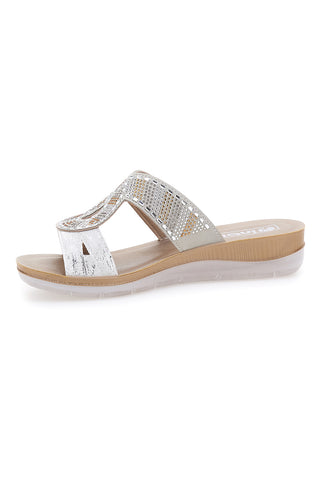 Weiße Hausschuhe mit Strasssteinen INBLU 42BV