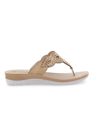 Infradito beige con lavorazione traforata INBLU 44 BV