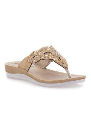 Infradito beige con lavorazione traforata INBLU 44 BV