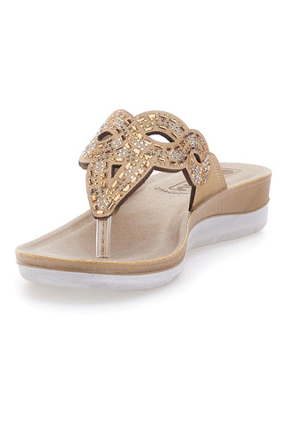 Infradito beige con lavorazione traforata INBLU 44 BV