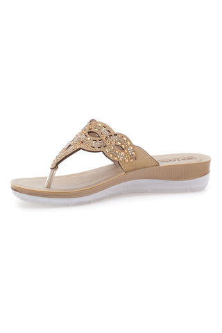 Infradito beige con lavorazione traforata INBLU 44 BV