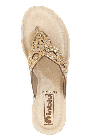 Infradito beige con lavorazione traforata INBLU 44 BV