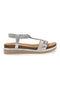 Sandali bassi argento con strass e fascia intrecciata INBLU 11 MF
