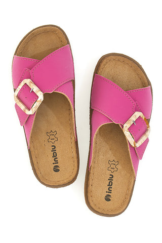 Ciabatte Fuxia Con Fasce Incrociate e Fibbia Regolabile INBLU 15 ED