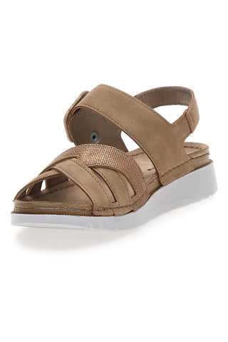 Beige Sandalen mit Komfort-Innensohle In Blau 47CN