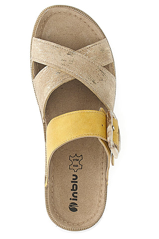 Beige Sandalen mit Inblu 46 CN Komfortschnalle