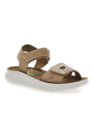 Sandali con Chiusura in Velcro Beige Eco Bio J533338