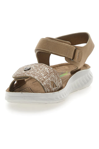 Sandali con Chiusura in Velcro Beige Eco Bio J533338