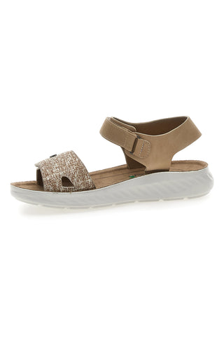 Sandali con Chiusura in Velcro Beige Eco Bio J533338