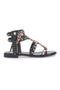 Schwarze Sandalen mit Nieten und Schal Me & Me 660