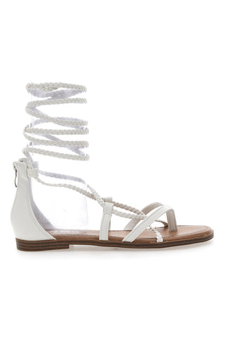 CAFE COST 669 Weiße Gladiator-Flip-Flops mit Reißverschluss für Damen | Pittarello