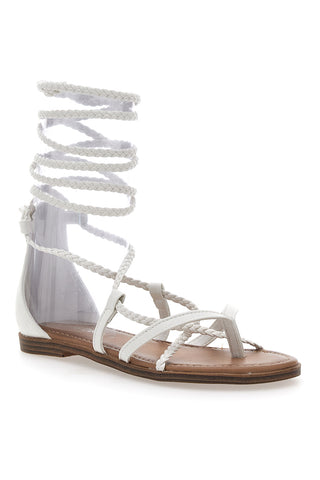 CAFE COST 669 Weiße Gladiator-Flip-Flops mit Reißverschluss für Damen | Pittarello