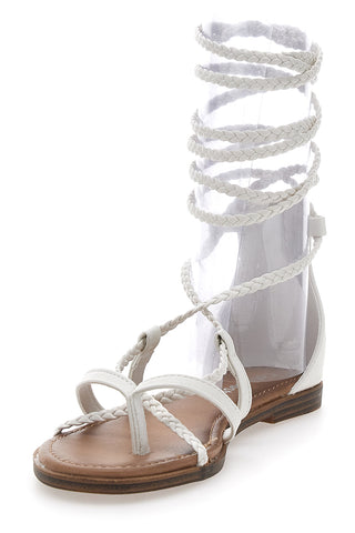 CAFE COST 669 Weiße Gladiator-Flip-Flops mit Reißverschluss für Damen | Pittarello