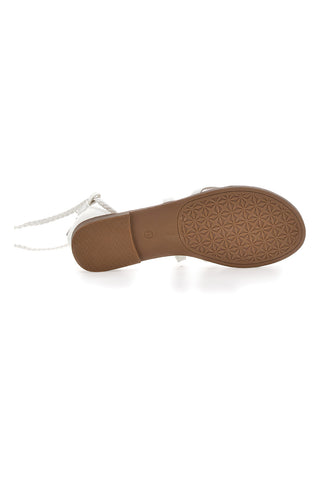 CAFE COST 669 Weiße Gladiator-Flip-Flops mit Reißverschluss für Damen | Pittarello