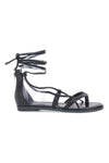 CAFE COST 669 Schwarze Gladiator-Flip-Flops mit Reißverschluss