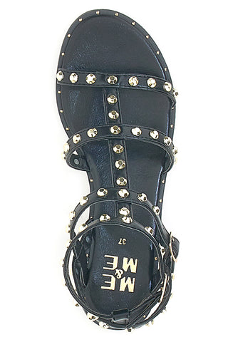 Sandali Neri Con Cinturini E Borchie Dorate ME & ME 663