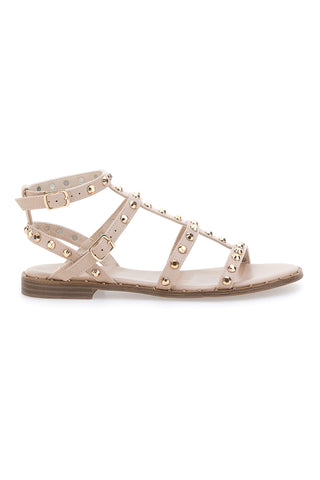 ME & ME 663 Riemchensandalen mit goldenen Nieten für Damen in Nude
