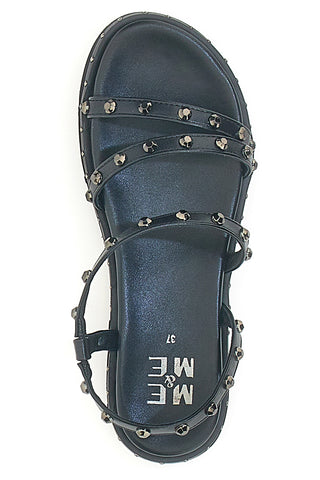 Sandali Neri con Flatform e Borchie ME & ME 670